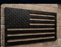 American flag metal sign