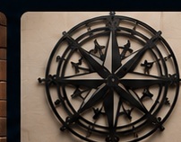 Compass metal sign