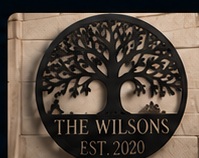 Family tree metal sign