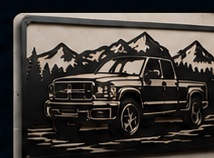 Truck metal sign